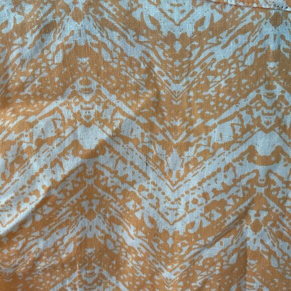 Cynthia Rowley 1x Top Sleeveless Blouse with Pocket Chevron Pattern Linen-Blend - Picture 4 of 4